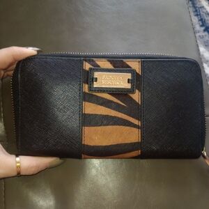 Badgley Mischka Black and Tiger Pattern Wallet